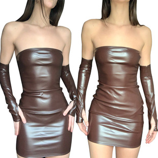 Jin Han 2024 cross-border AliExpress women's fashion is good to take a word collar sexy hip nightclub style matte imitation ins