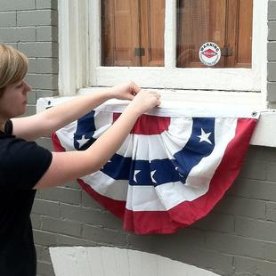 Cross-border in stock US semicircle flag Army commemorative flag fan-shaped flag pleated flag Independence Day flag