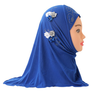 Cross-border beautiful 2 to 6 years old little girl turban Arab hat six flowers little girl hijab H075