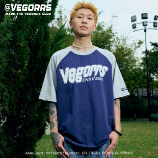 VEGORRS Brand Original American Style T-Shirt Pure Cotton Short-sleeved Men's Letter Summer New Couple Trendy Top T8967