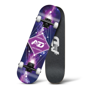 Export Skateboard AD Cross-border Adult Beginner China Maple Action PU Wheel Double Skateboard Factory Wholesale
