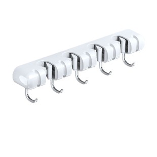 Cross-Border Seamless Wall-Mounted Mop Holder Bathroom Broom Storage No-Drill Hidden Hook Mop Rack