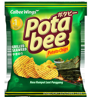 Indonesia imported snacks Calbee Calbee potabi salted eggs/roasted seaweed flavor potato chips casual puffed snacks