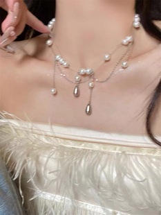 Sweet Cool Wind Heavy Industry многослойное сложение ожерелья женские цепи шеи chocker легкие роскошные аксессуары y2k дикие горячие девушки ювелирные изделия