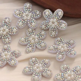 Cross-border explosions small flower pearl flower rhinestone cloth stickers hair accessories clothing accessories DIY