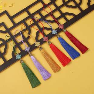 Yun tassel metal hat cloisonne blue tassel jewelry sachet DIY fan hanging phone shell small tassel