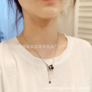 Cross-border High Version Baojia Ceramic Little Red Man Necklace Female Spring Charity Large and Small Barbarian Waist Clavicle Chain Source Manufacturer