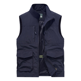 Cross-border group purchase custom logo new vest men's vest outdoor fishing waistcoat leisure thin work coat