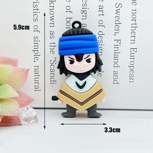 Anime Naruto Keychain Doll Pendant Kakashi Leather Rope Keychain Naruto Silicone Car Key