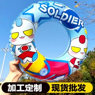 Cross-border wholesale children's swimming ring anti-rollover floating ring underarm ring men and children thickened cartoon superman swimming ring