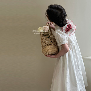 Girls Dress 2025 New Summer Children's Sweet High-End Western Style Princess Dress Big Children's Summer Fashionable Skirt