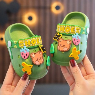 Children's Slippers Baotou Boy's Sandals Cartoon Non-slip Soft Bottom Indoor Home 2023 Baby's Hole Slippers for Girls