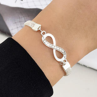 European and American leisure beach diamond love 8 word infinite symbol butterfly bracelet geometric metal chain Bracelet