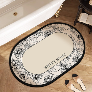 American-style Light Luxury Diatom Mud Mat Bathroom Water Absorbent Non-slip Quick-drying Foot Mat Home Dirty-resistant Door Mat Easy to take care of Wholesale
