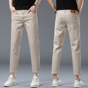 Guangzhou Xintang Jeans Men's Light Luxury Korean Style Thin Stretch Leggings Slim-fit European Station Brand Ankle-length Pants 9 Points