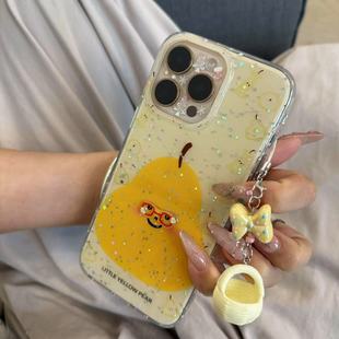 Sunglasses Yellow Pear Glitter Pendant for iPhone16promax Apple 15 Mobile Phone Case 14 New 13 Couples