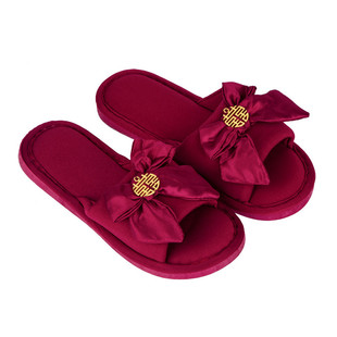 Wholesale Wedding Supplies Daquan Wedding Couple's Wedding Bow Slippers Couple's Home Creative Wedding Slippers