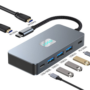 Expand dock type-c network card multi-screen different display USB3.2 for Apple Huawei computer multi-function hub