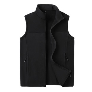 Spring and Autumn Men's Fleece Vest Outdoor Leisure Fleece Clothes Men's Large Size Stitching Sleeveless Waistle Jacket for Men