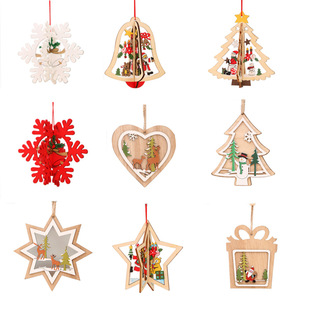 Christmas decorations pendant Bell old man snowflake pendant indoor Christmas tree decoration pendant props