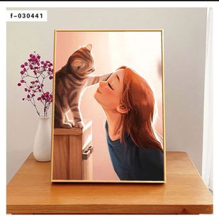 Tiktok popular ins style one-piece delivery simple cat living room decorative painting bedside decoration painting bedroom decoration
