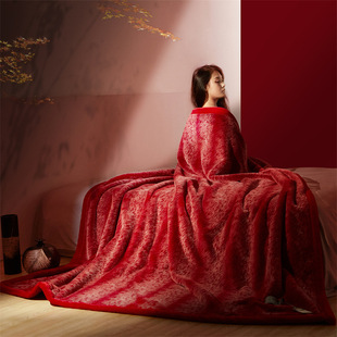 Solid Color Imitation Mink Fur Blanket Double Thickened Cover Blanket Wedding Blanket Cloud Blanket Light Luxury High-end Gift Blanket