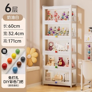 Handmade Display Cabinet with Light and Lock Acrylic Transparent Dustproof Display Stand Lego Blind Box Ornaments Model Storage Cabinet