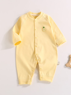 Baby jumpsuit Class A Cotton Spring and Autumn Solid Color Cute Full Moon Baby Clothes Climbing Clothes Newborn Clothes
