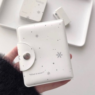 Winter snowflake card book three-inch star-chasing love bean small card reverse deduction storage book polaroid small photo album support customization