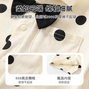 Baby clothes summer thin short-sleeved climbing clothes gentleman polka dot polka dot summer male baby jumpsuit wholesale