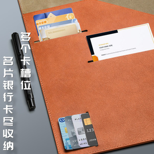 Folder A4 multi-function board folder leather office sales talk single this conference pad folder letterable logo