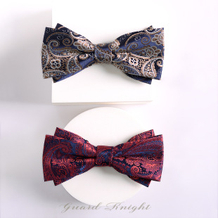 Factory cross-border Korean bow tie men's black red groom best man wedding care suit shirt bow gift
