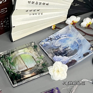 Antique Brick Acrylic Animation Photo Props Protective Cover Peripheral Millet Gumei Badge Storage Display Stand