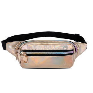 Cross-border hot laser waist bag women PU patent leather bright new chest bag multi-functional color shoulder messenger bag wholesale