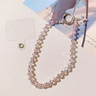 [Original] crystal wheel beads with pendant mobile phone chain mobile phone case bag ccd chain decoration with clip protection