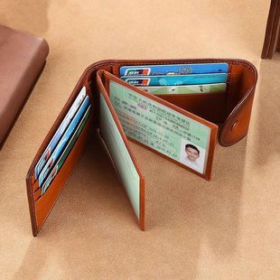 Driver's License and Driving License Two-In-One 2025 New Men's Genuine Leather Texture Document Holder Protective Cover Leather Case Card Holder Storage