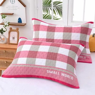 Cotton pillow towel large extra-large thickened three-layer gauze student home couple stain-resistant Four Seasons sweat-absorbing single pillow headscarf