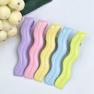 Mermaid Ji Fine Flash Pearlescent Edge Clip Bangs Peach Heart Love Drop Oil BB Hairpin Decorative Jewelry Ice Candy Hairpin