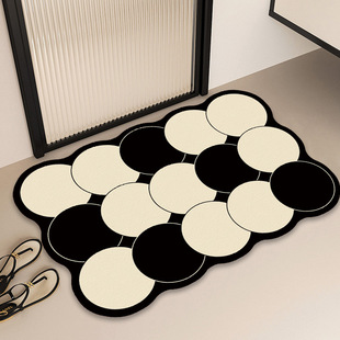 Multi-material special-shaped carpet bathroom door non-slip absorbent mat bathroom mat bathroom wet and dry separation