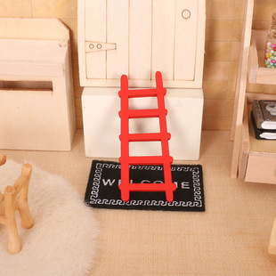 Dollhouse кукольный домик миниатюрный мини красная лестница рождественская сцена деревянный декоративный аксессуар для съемки реквизита