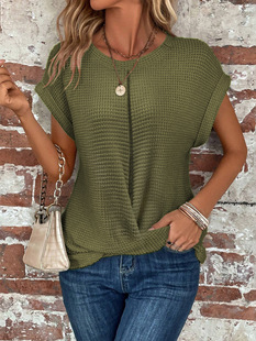 Cross-border Amazon Hot Selling Elegant Sleeveless plus size Knitted Vest Women's European and American Loose Casual Solid Color Knitted Top