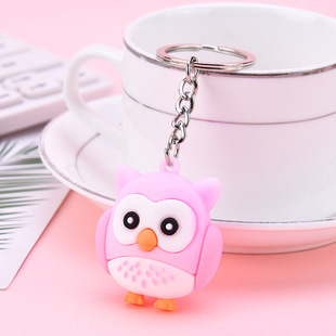 2022 New Cartoon Owl Keychain Cute Small Animal Bag Pendant PVC Gift Event Giveaway