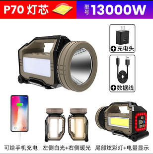 Cross-border new P90 flashlight flood control xenon lamp fishing high-power portable outdoor rechargeable Searchlight