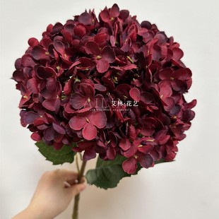 [Red flower material] simulation flower hydrangea rose Chinese red Chinese wine red dark red silk flower ceiling wedding flower arrangement
