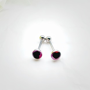 New black powder love tongue nail stainless steel tongue puncture jewelry external thread titanium steel cross-border wholesale in stock