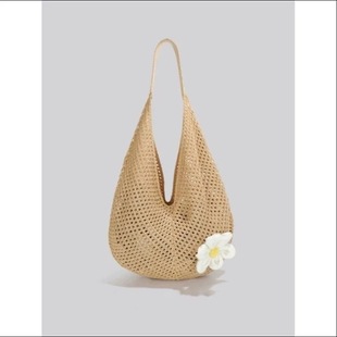 Large Capacity Woven Bag 2025 New High Color Value Shoulder Underarm Bag Women's Summer Seaside Leisure Holiday Beach Bag