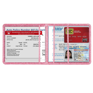 In stock car insurance information file protective cover holder car business card identity storage card holder PU leather driving license