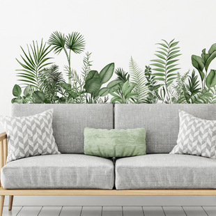 MS2244-KQ New Large Size Green Plant Home Decorative Stickers Living Room Bedroom Decorative Wall Stickers Self-adhesive Wall Stickers