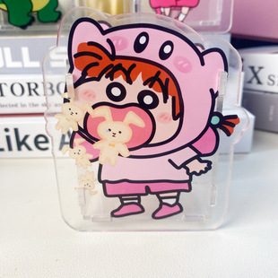 Crayon Small New Cute Cartoon Student Desktop Storage Box Pen Cane Cosmetic Brush Multifunctional Stationery Acrylic Transparent