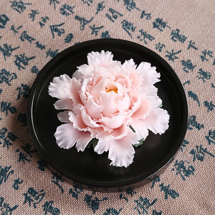 Ceramic hand-pinching Peony porcelain flower diffuser car decoration essential oil incense holder office living room tea room furniture accessories